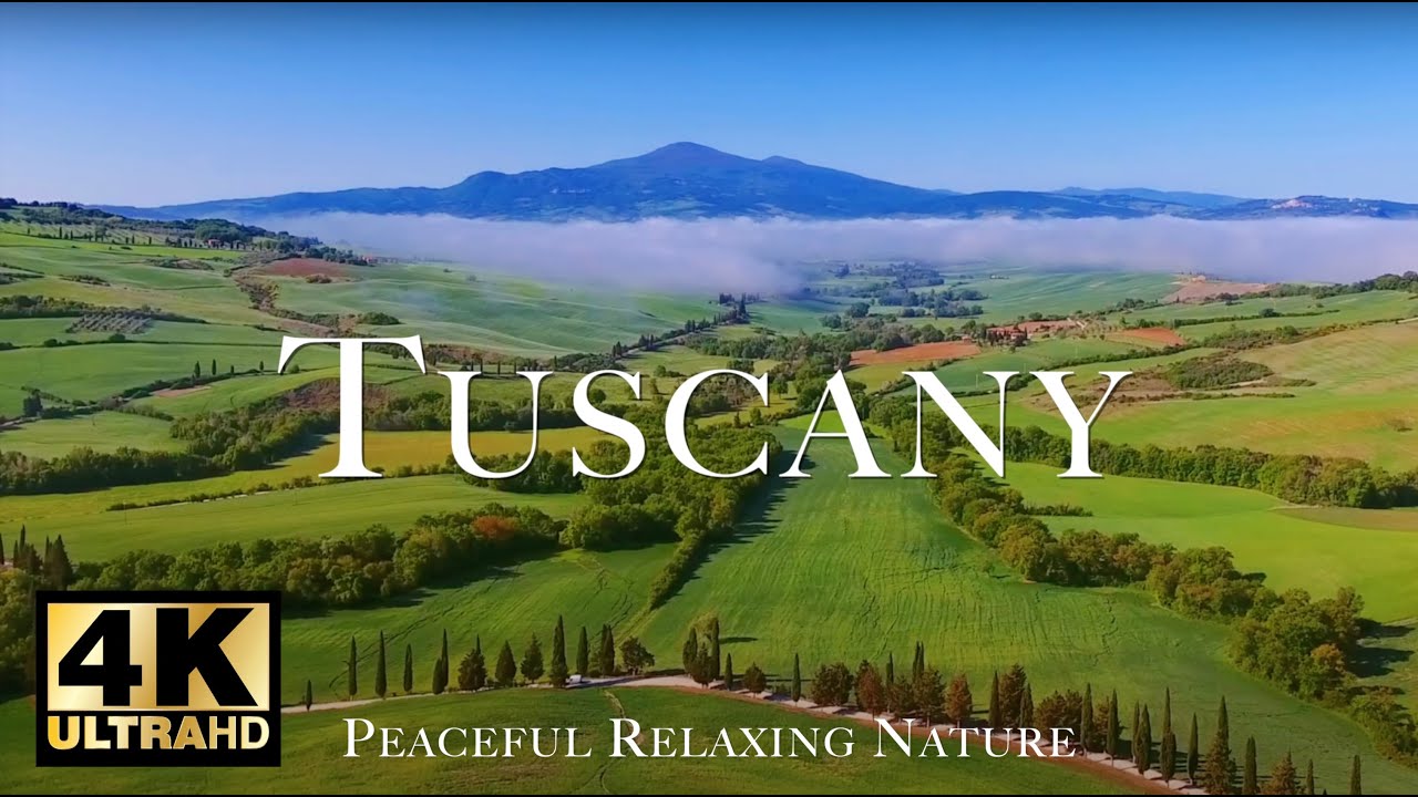 Tuscany Italy 4K Video with Smooth Jazz Music - Peaceful Relaxing Nature