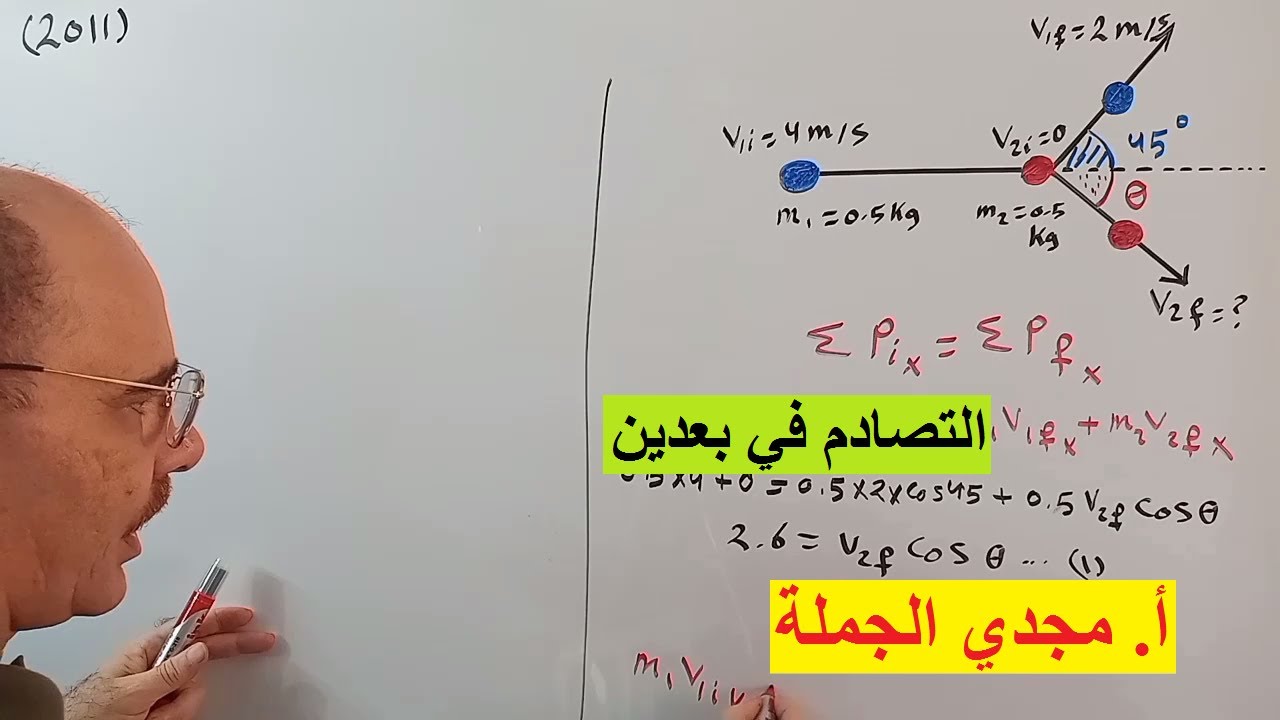 التصادم في بعدين