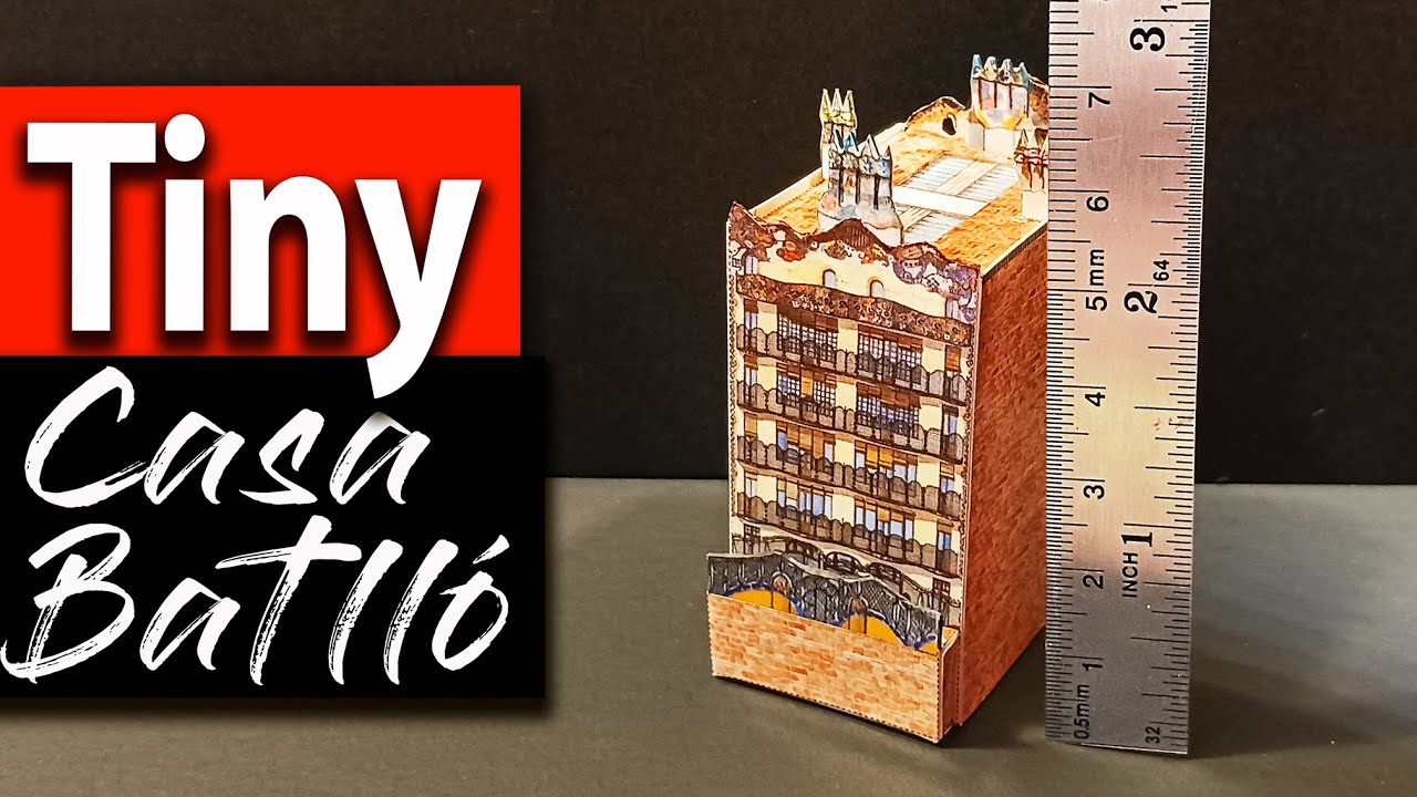 POST CARD PAPER CRAFT, Tiny Casa Batllo, Tiny Buildings. Mini edificios en papel Gaudi #3