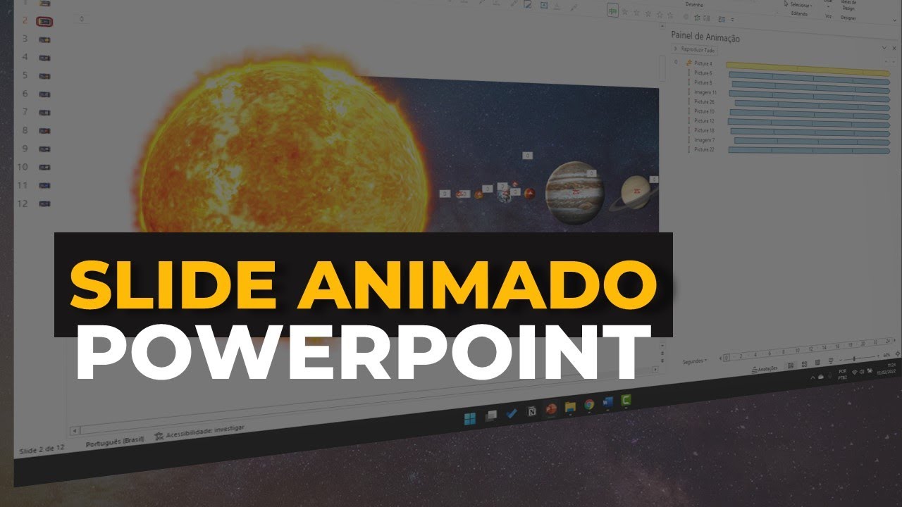 Como Animar Slide do Sistema Solar no PowerPoint