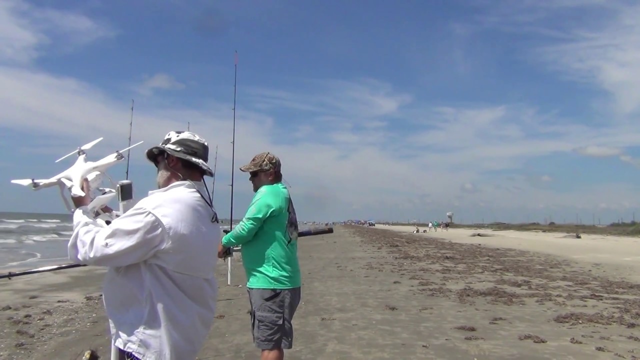 Drone Fishing Texas Galveston Bay