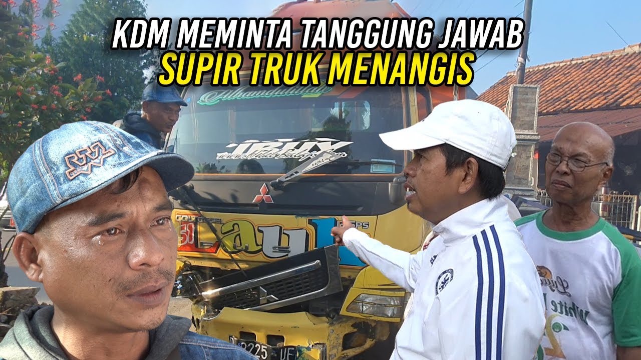 SOPIR TRUK MEWEK DIHUKUM KANG DEDI | KARENA TABRAK PEMBATAS TAMAN BATAS DAN WARUNG
