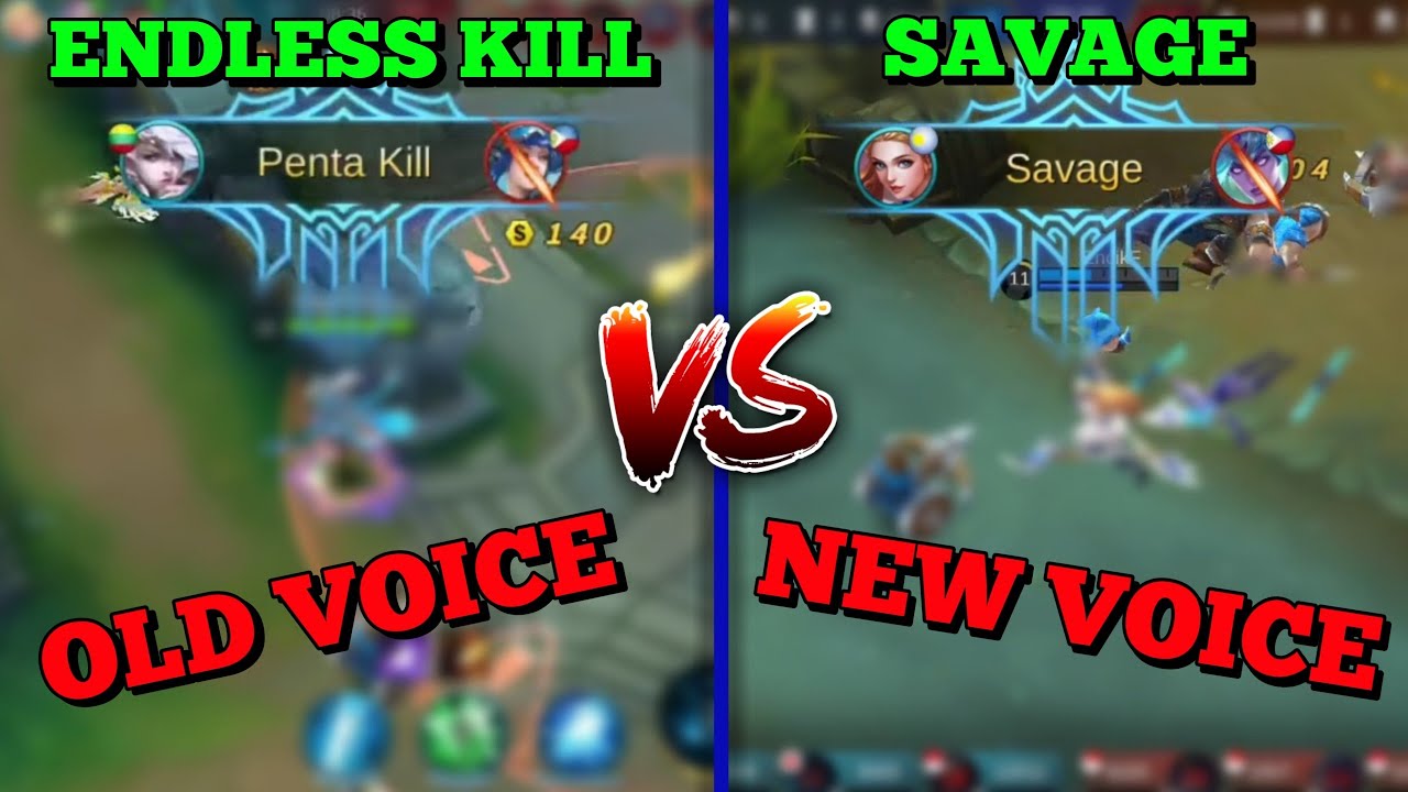 OLD VOICE VS. NEW VOICE ANNOUNCER | PENTAKILL VS. SAVAGE | MOBILE LEGENDS