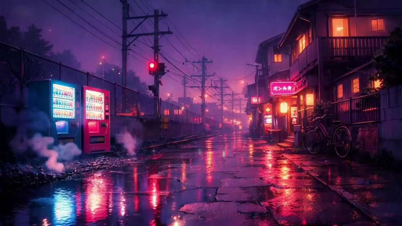 Rainy Lofi Hip Hop Beats for Unwinding [3 Hours] 🚃☔ Storm-lit Japanese Backstreet Junction