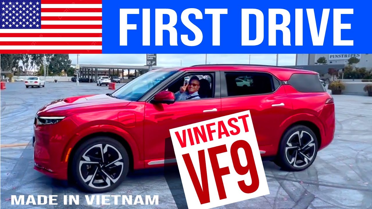 First Drive a VinFast VF9 full-size ESUV imported from Vietnam at Hillsdale Showroom, California