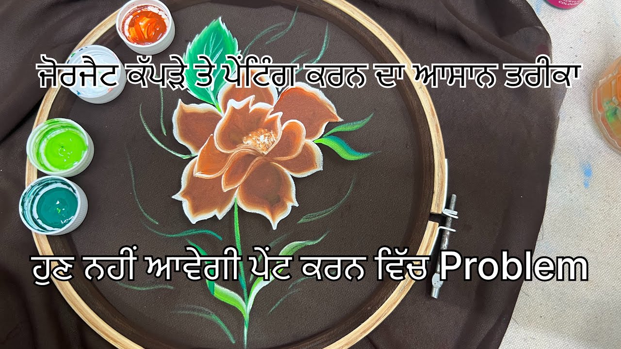 Hand painting on georgette fabric