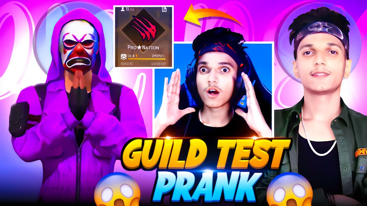 Pro Nation Guild Test Prank 🥵  Gone Wrong 🥺 On Live  - Garena Free Fire