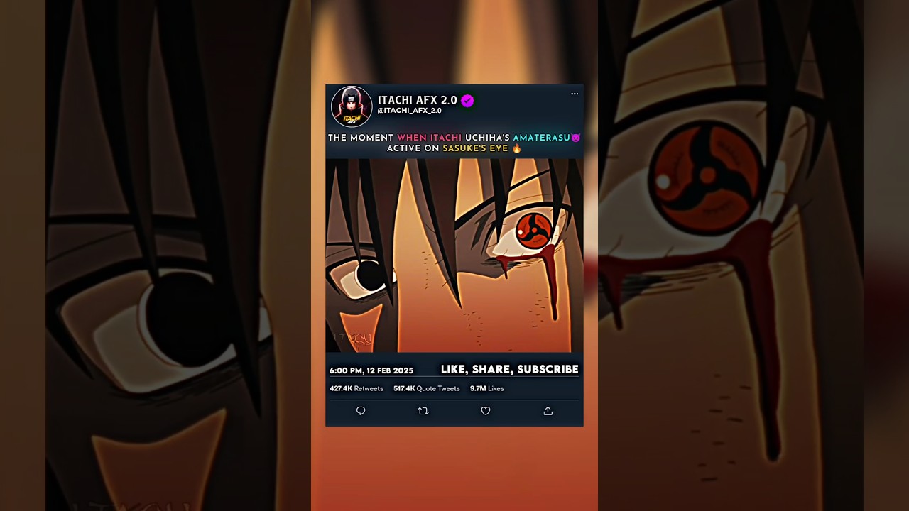 WHEN SUDDENLY ITACHI'S ⚡ AMATERASU 💀 ACTIVE ON SASUKE'S EYE 🔥#viralshort