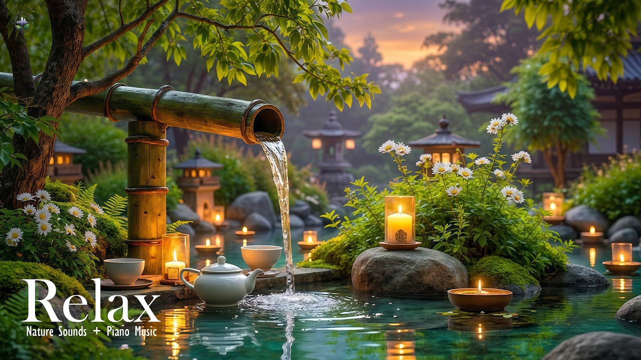 Soothing Spa Piano & Bamboo Water Sounds 🌿 Deep Relaxation, Stress Relief & Emotional Healing