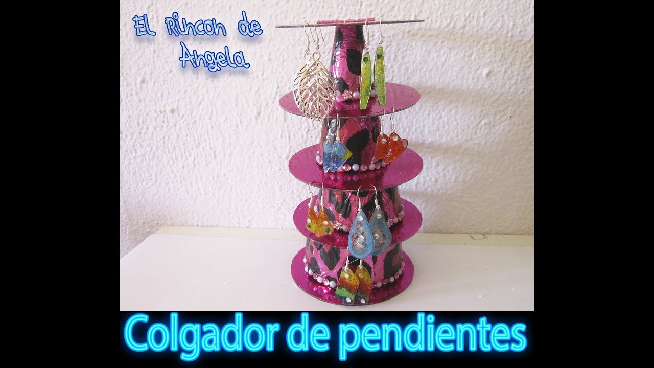 DIY Como hacer un colgador de pendientes y aretes con Cd reciclados
