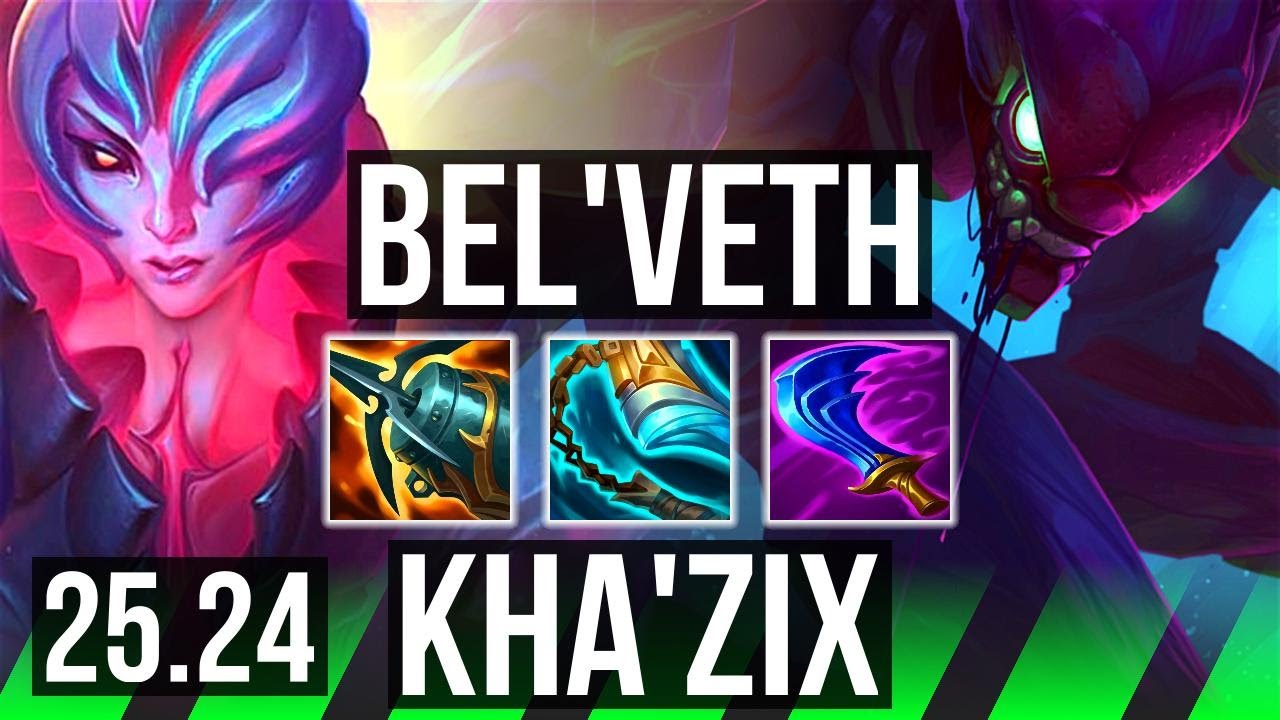 BEL'VETH vs KHA'ZIX (JGL) | Perfect KDA: 16/0/5, 37K damage | KR Challenger | 25.24