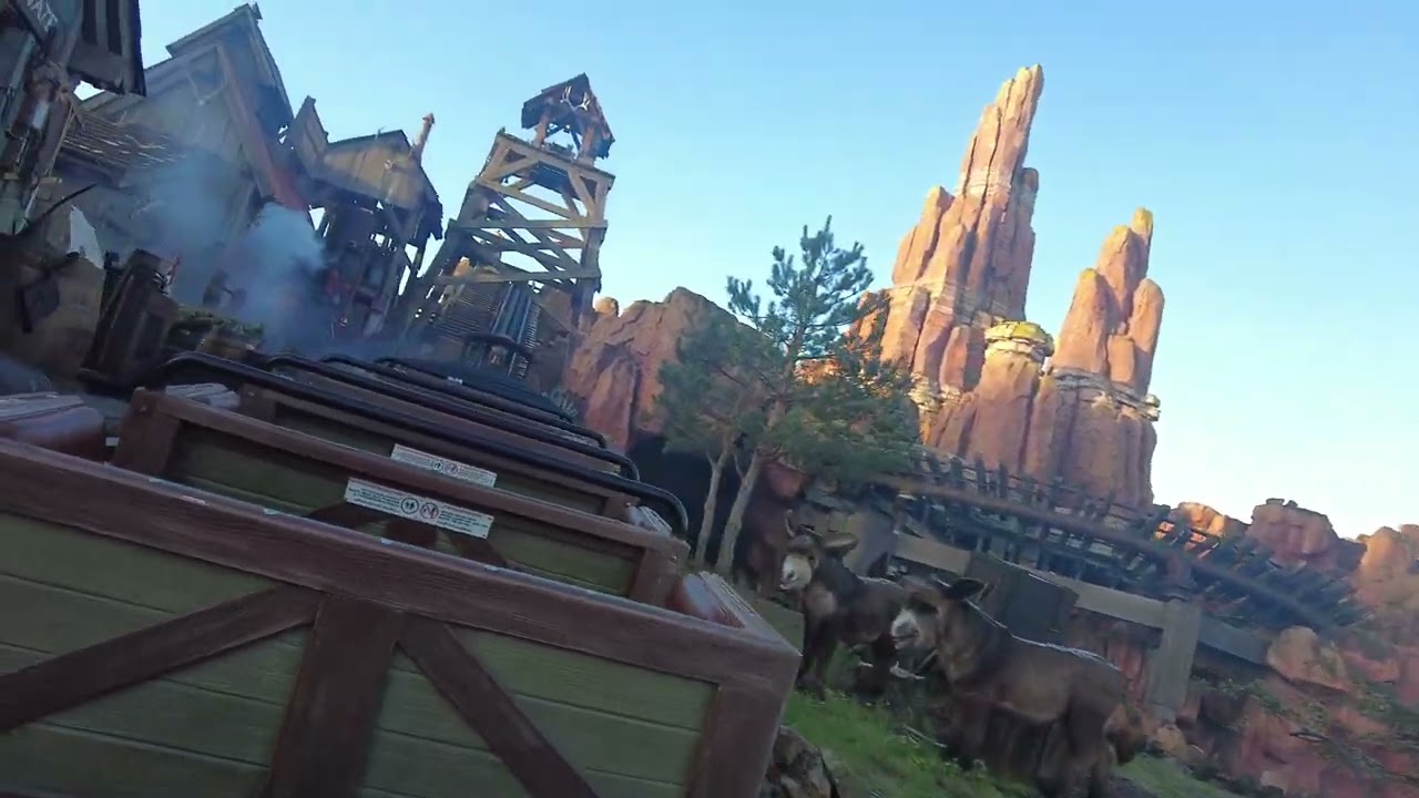 Last row of Big Thunder Mountain with the empty train