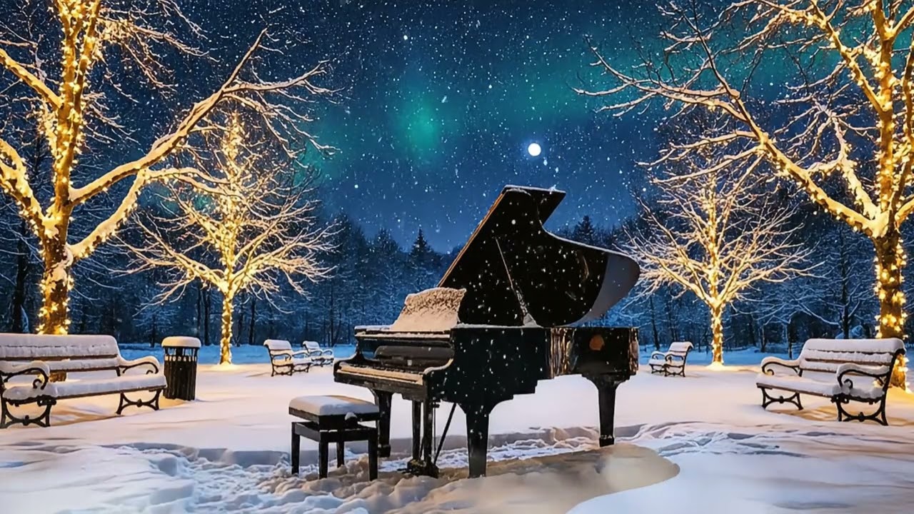 A Quiet Golden Winter Night 🌙 Soft Piano for Sleep & Calm (45 MIN)