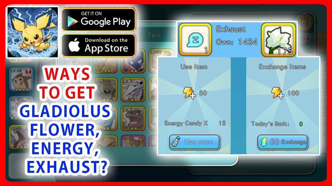 Pocket Isekai & How To Get GLADIOLUS FLOWER, ENERGY, EXHAUST? & How to change pokemon?