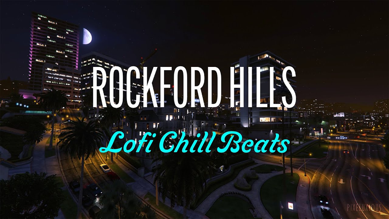 Los Santos Rockford Hills Night Scenery [R&B Lofi Chillhop Beats][ASMR Ambience][GTAV]