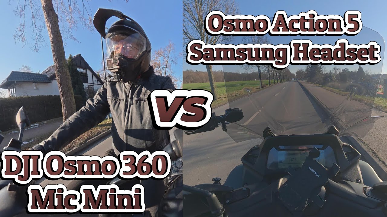DJI Osmo 360 mit Mic Mini vs DJI Osmo Action 5 mit Samsung Headset * Yamaha Tricity 300
