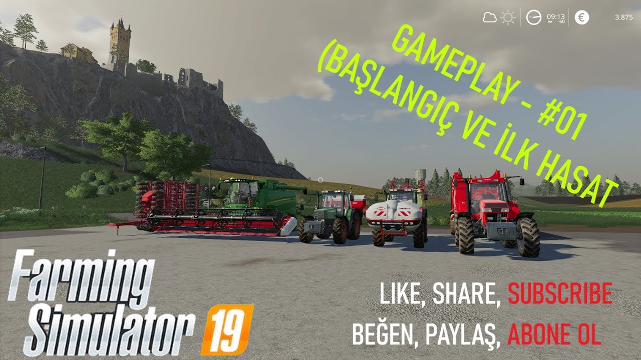 Farming Simulator 2019 Gameplay - #01 (Başlangıç ve İlk Hasat) FS19