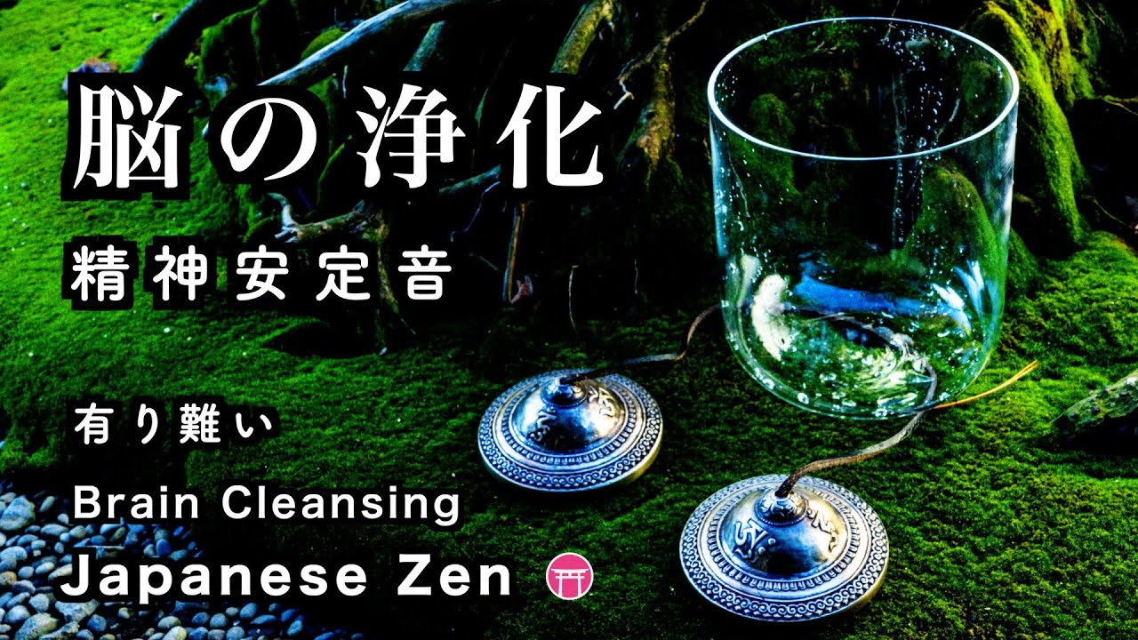 【ティンシャ瞑想・水音の雫】脳の浄化（60分）【Japanese zen music】Tingshaw water drop meditation 60 minute『Brain Cleansing』