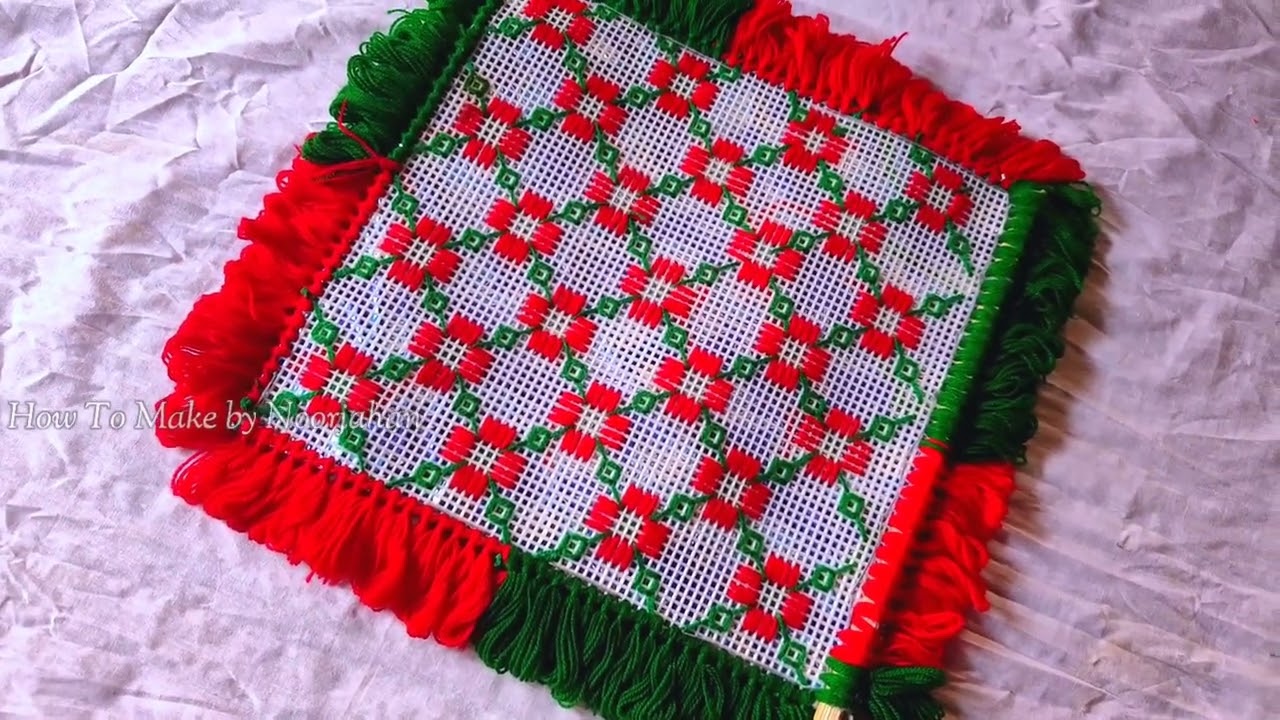 bena ki design | pankha ka design | phool wala bena | Plastic canvas fan | do sutti bena design