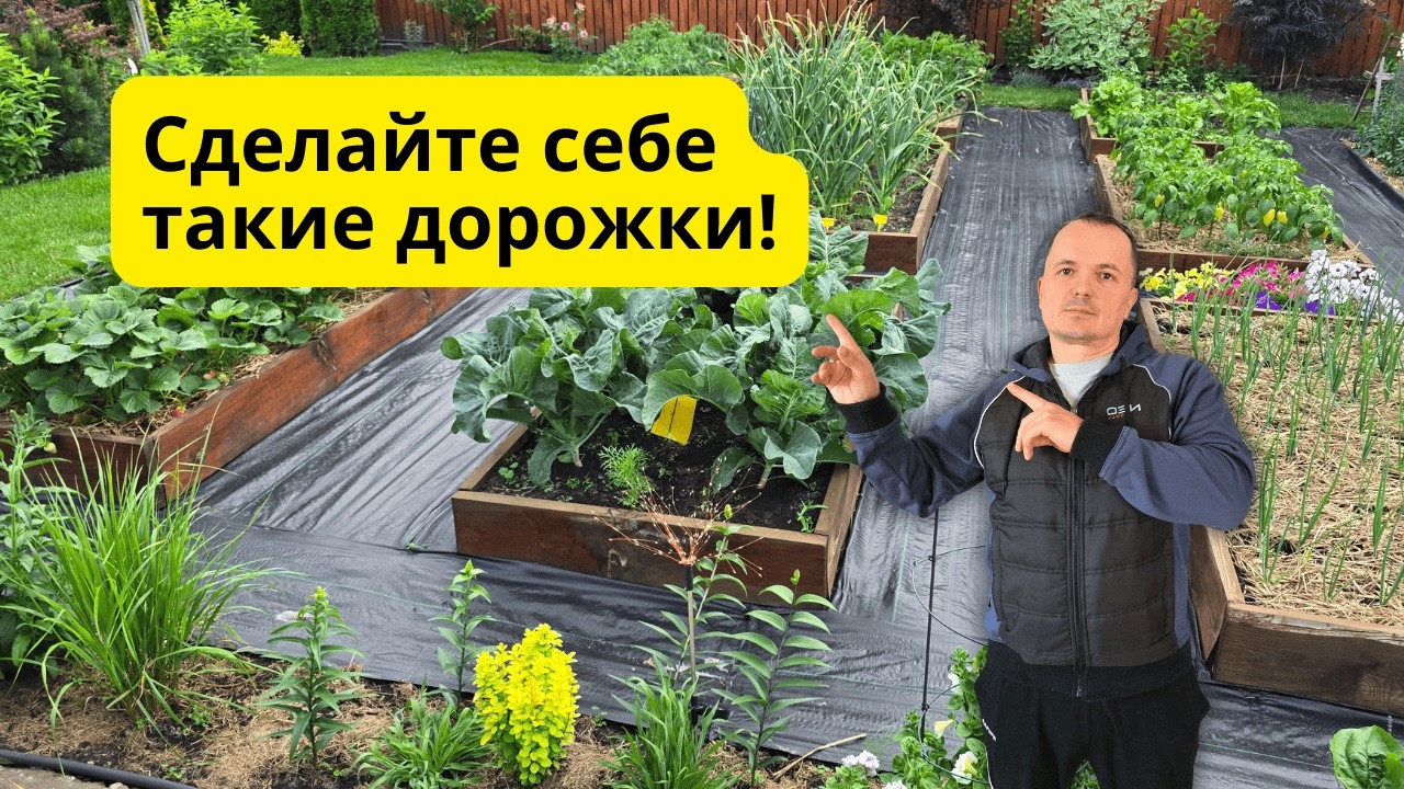 Делаю дорожки на огороде за 5 минут- нет грязи и трава не растёт!