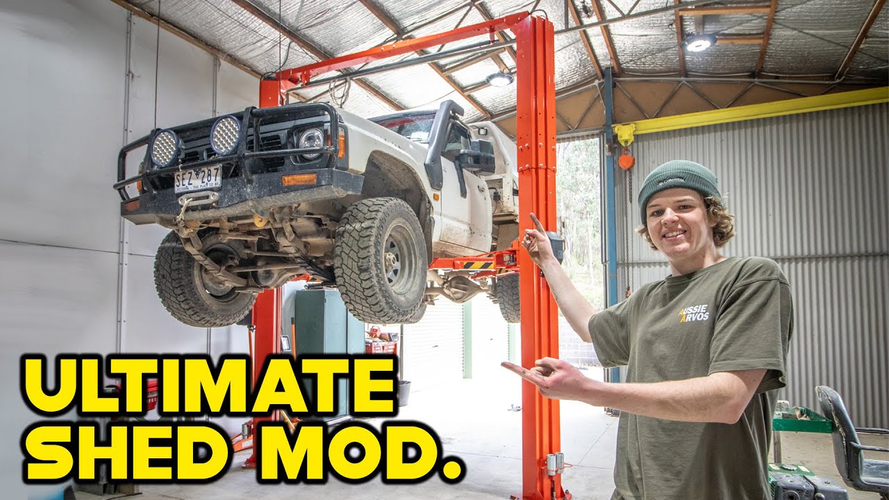 We Installed A Hoist! Molnar 4.5 Ton 4x4 Hoist install in our SHED!