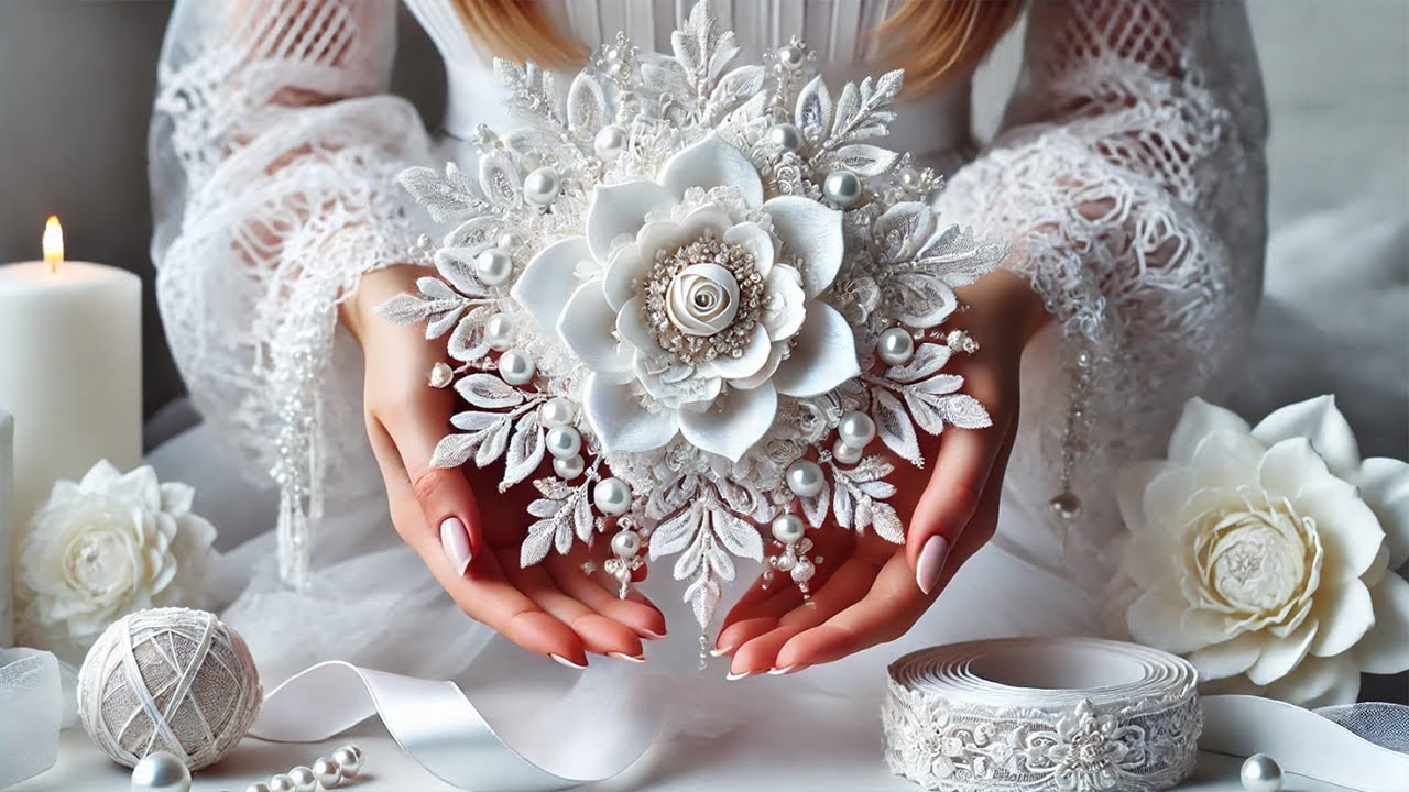 ✨ Gorgeous Ribbon Flower with Lurex | Step-by-Step Tutorial 🎀💎 IDEAS CRAFT BOWS DIY