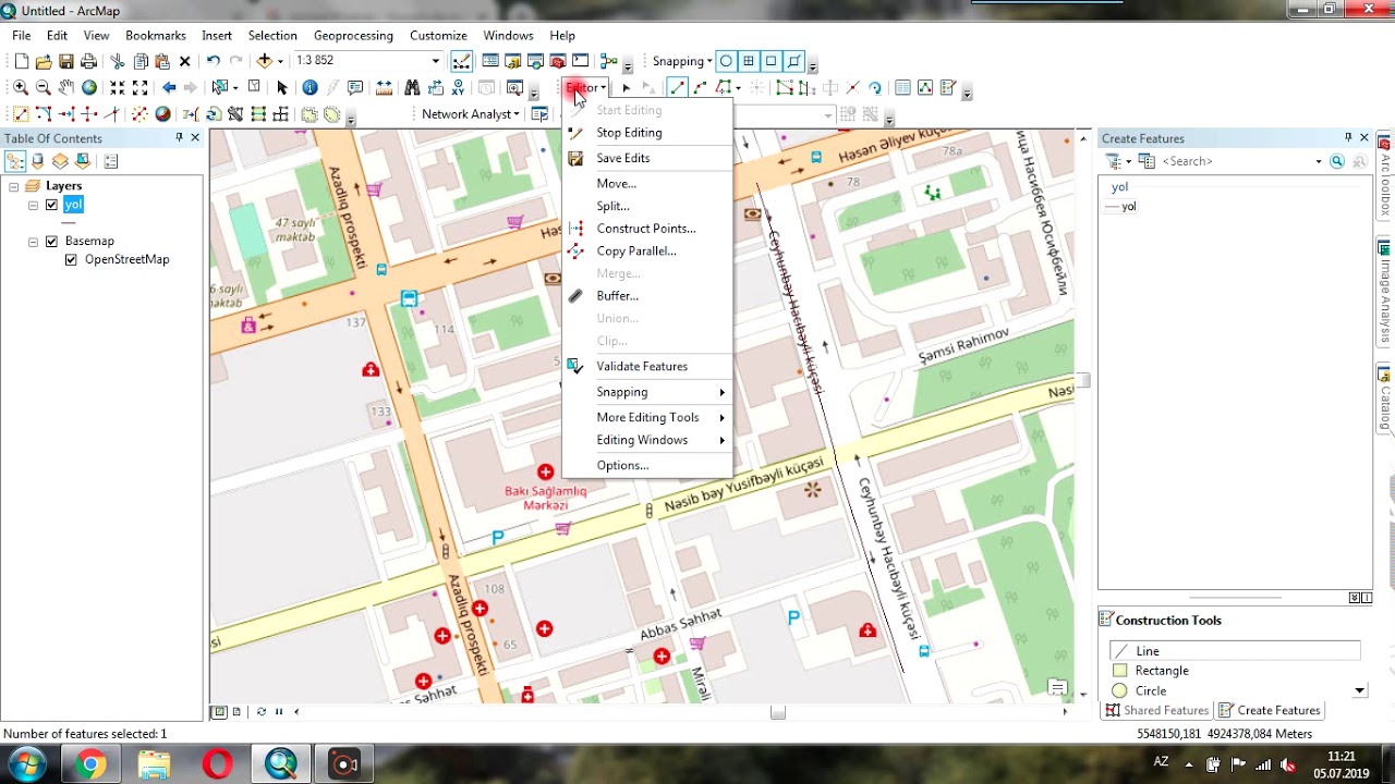 ArcGiS - Network Analysis - OpenstreetMap - Network Datasetin yaradılması