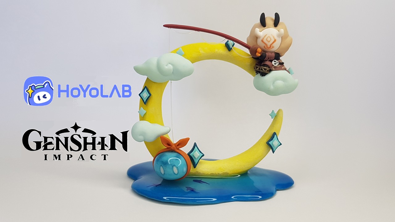 I made a Hilichurl and Hydroslime from Genshin Impact with FIMO