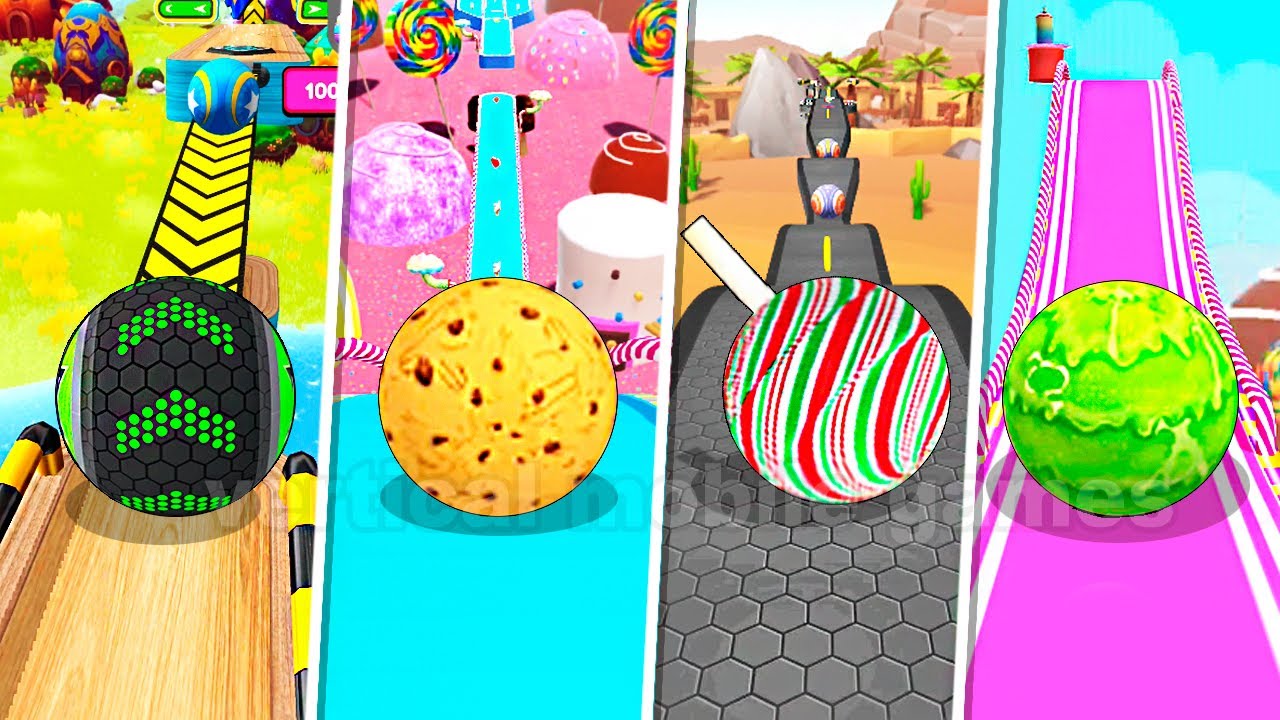 Going Balls vs Candy Ball Run vs Rolling Ball Sky Escape vs Candy Land Ball Run - Sweet Balls Race