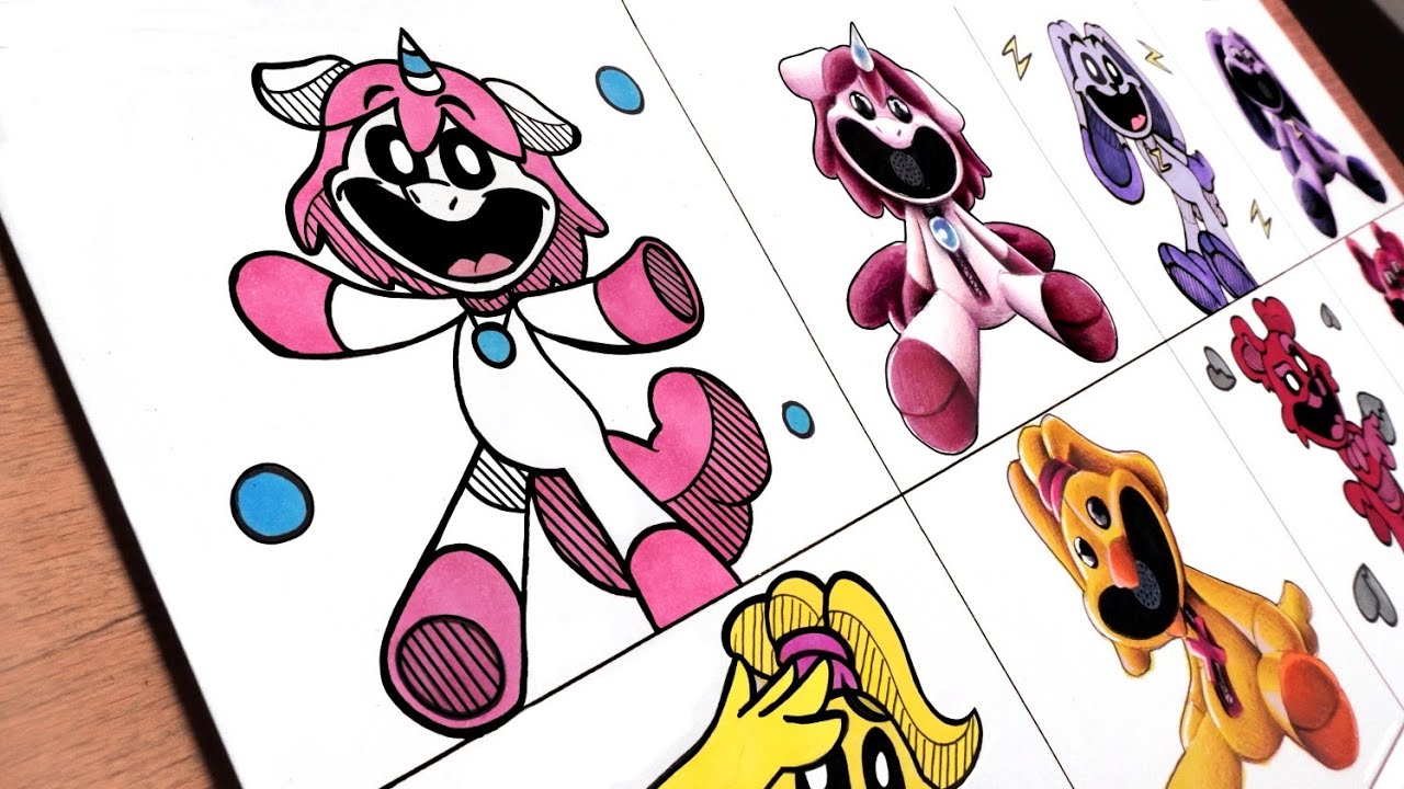 Drawing Monsters Frowning Critters ( Poppy Playtime Chapter 4 ) Smiling Critters