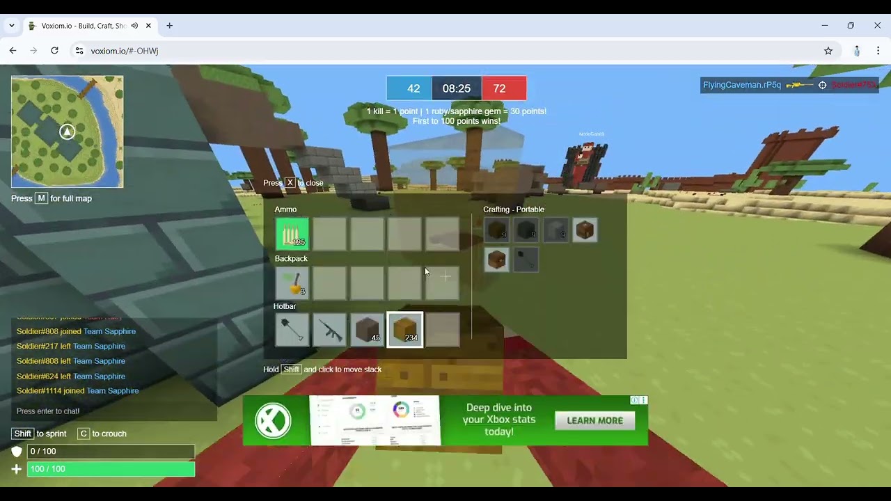 Playing Voxiom.io in 2026 while afking in sols rng