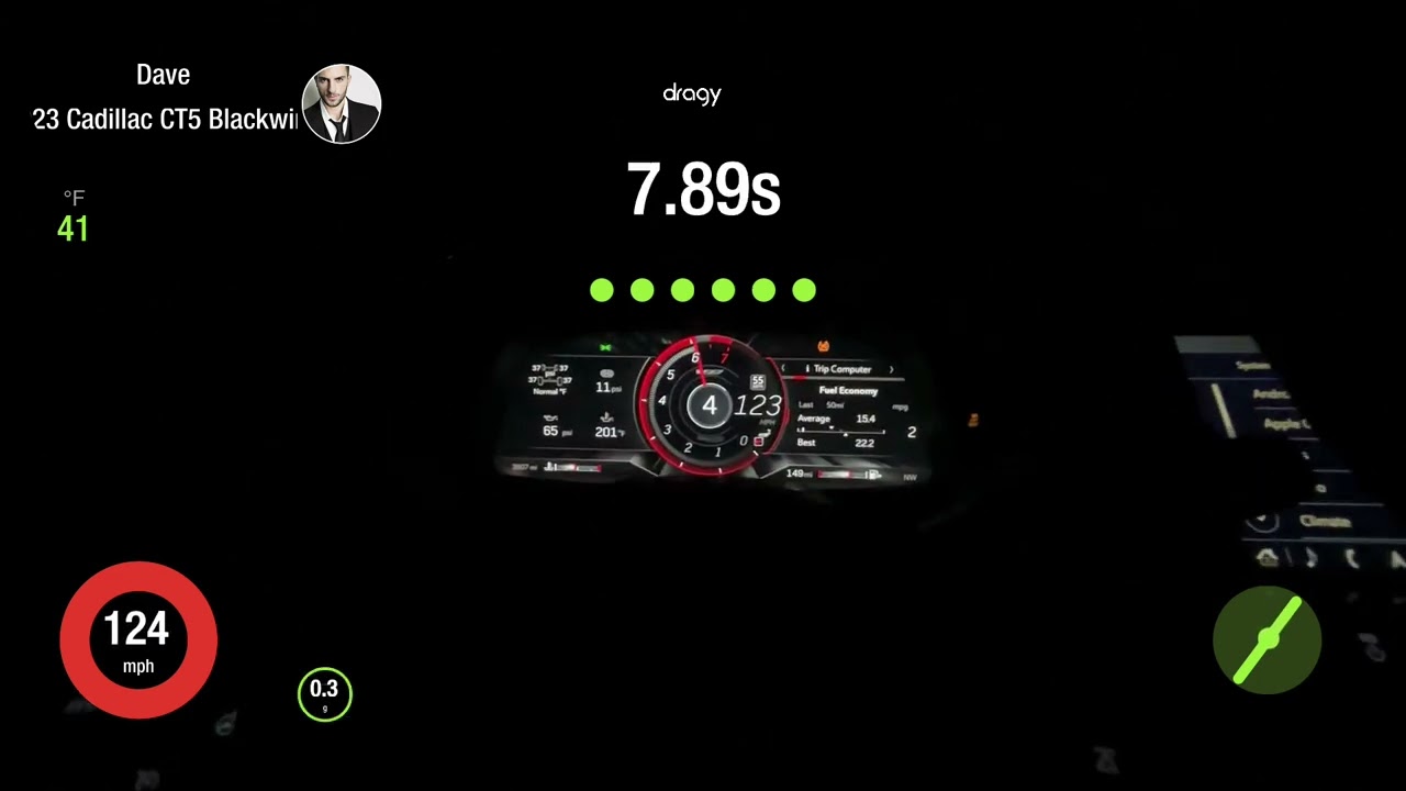 Cadillac CT5-V Blackwing 6MT 60-130 pull acceleration part 1