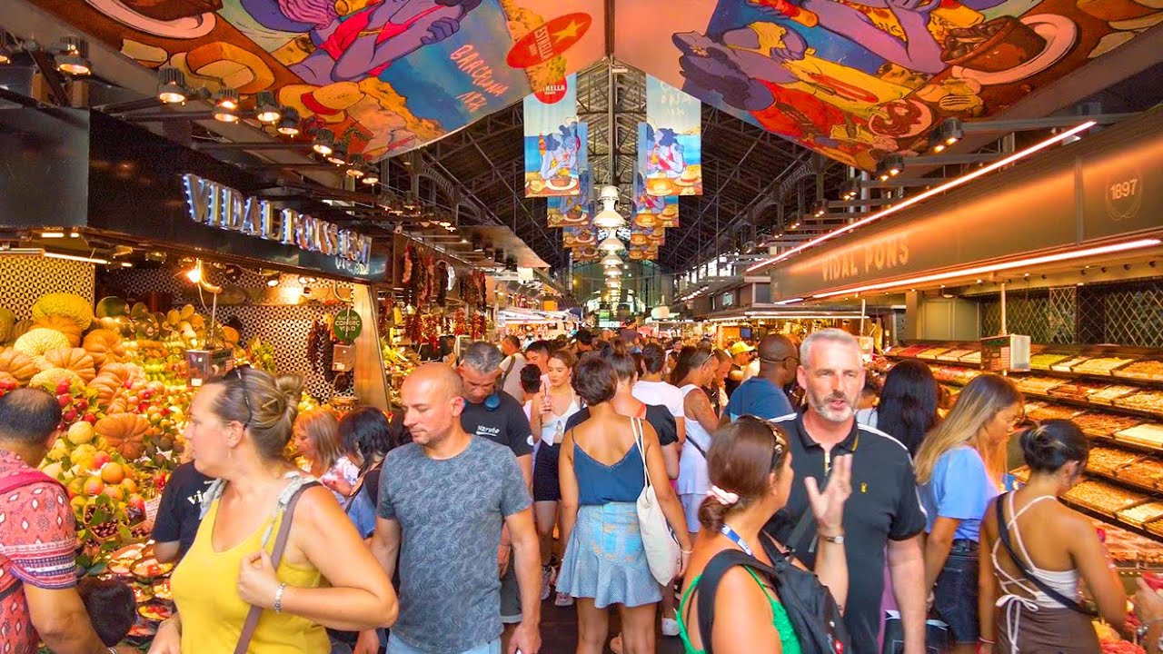 Barcelona Summer Walk of La Rambla & Boqueria Market, BCN Port to Catalonia Square