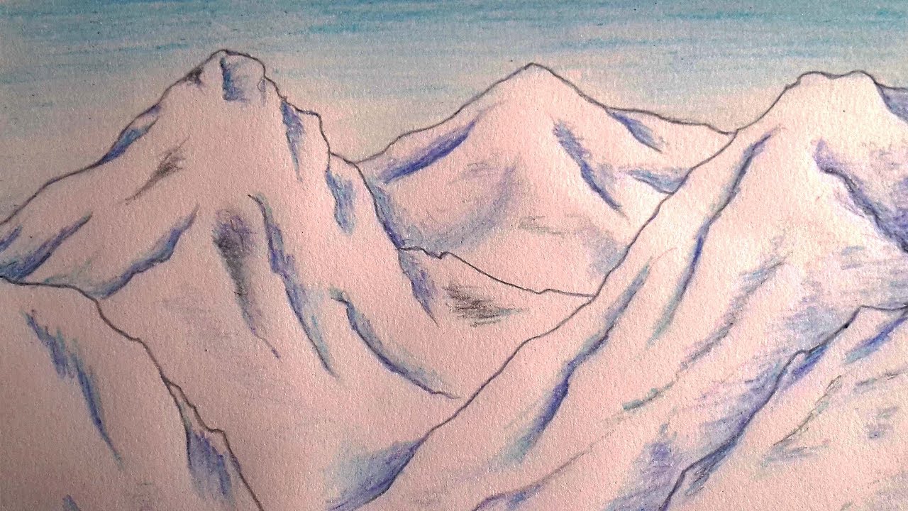 Let's Draw Snow-covered Mountains | [ How to Draw Mountains ]
