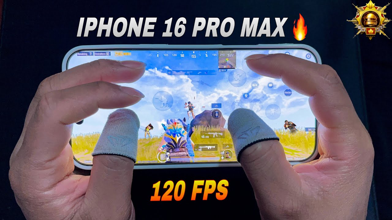 iPhone 16 Pro Max HANDCAM 🔥/Smooth+120 FPS PUBG Gaming Text 😍/iOS 18.3.2