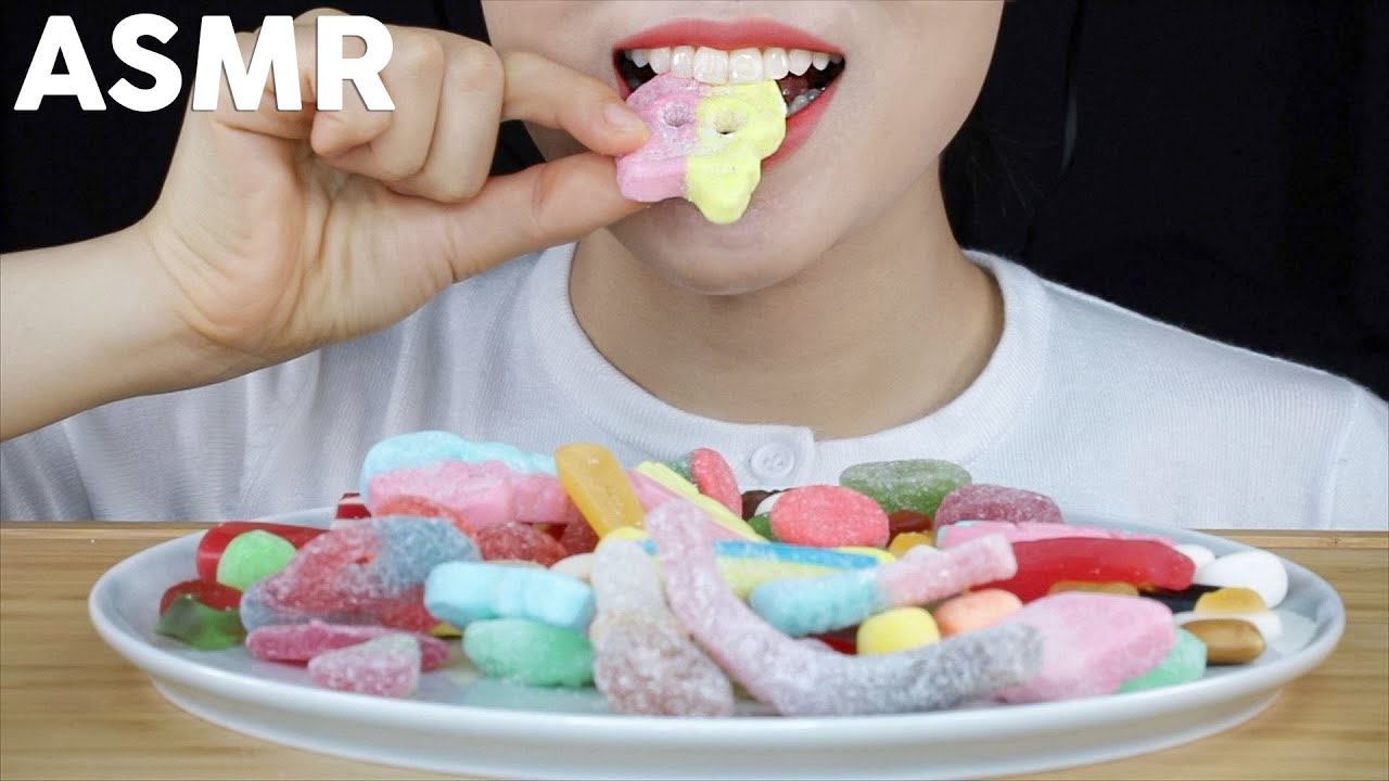 ASMR Swedish Candy Eating Sounds | 스웨디시젤리 먹방 | Chewy & Crunchy | MINEE EATS
