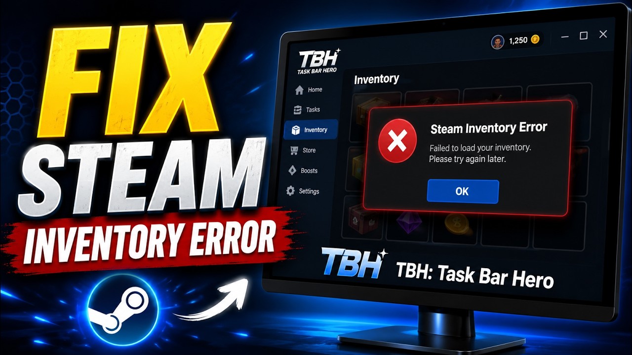 How To FIX Steam Inventory Error On TBH  Task Bar Hero