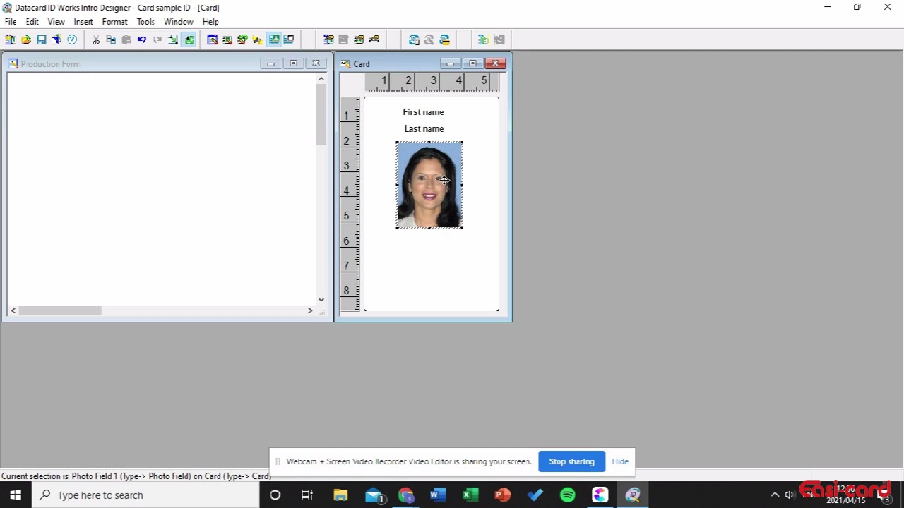 ID works tutorial printing cards