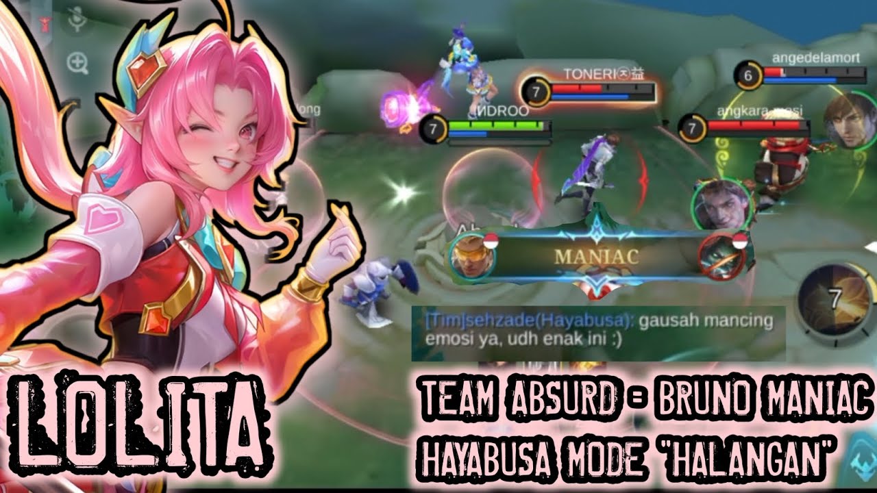 TEAM ABSURD!! Lolita OP Bikin Bruno MANIAC - Build & Gameplay MLBB