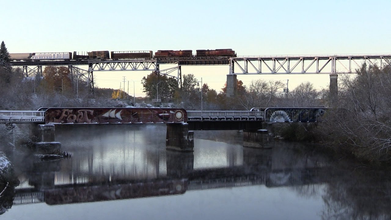 BIG BRIDGE! CP 9775 at Parry Sound, Ontario