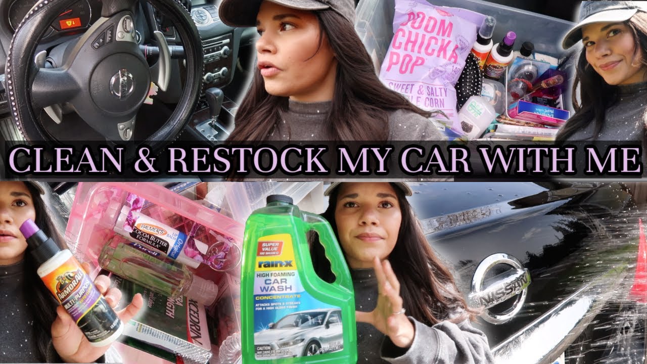 CLEAN & RESTOCK MY CAR WITH ME | The Cops Showed Up | Whats In My Car 2022