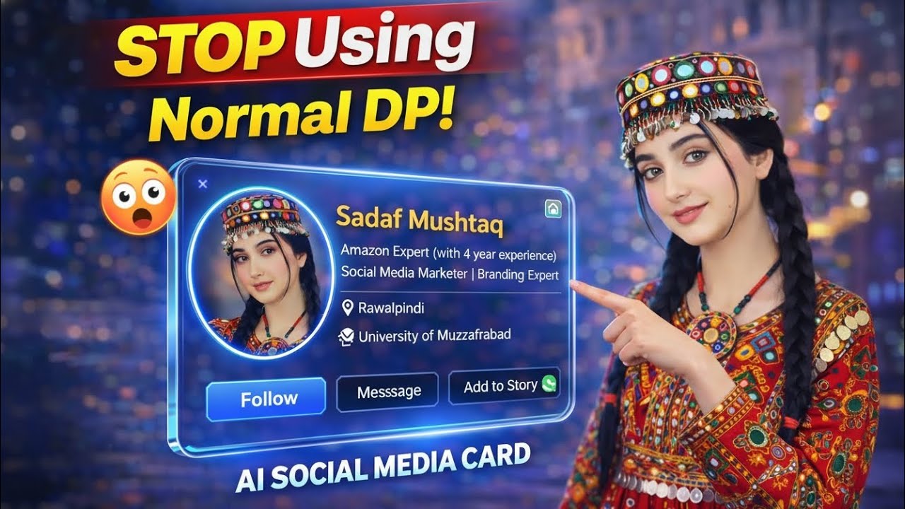 New Trending 3D Profile Picture | AI Social Media Card Tutorial