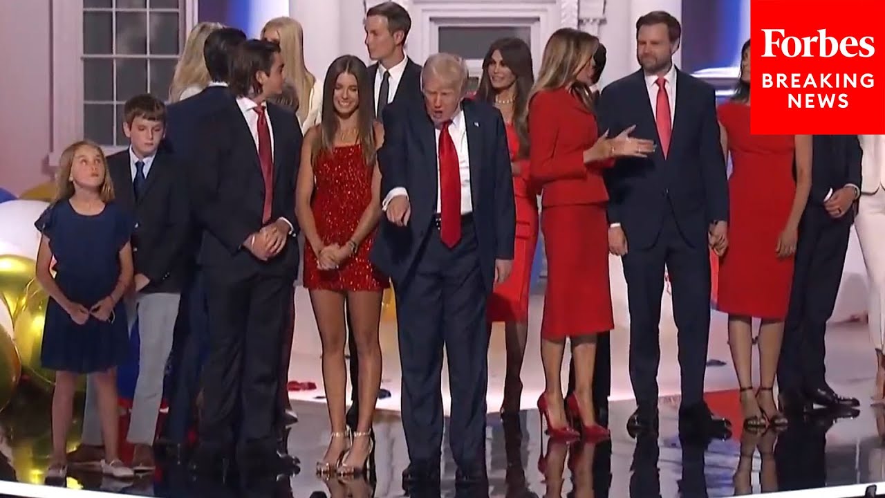 WATCH: Trump Is Joined By His Grandchildren As Balloons Fall On RNC Stage After He Finishes Speech