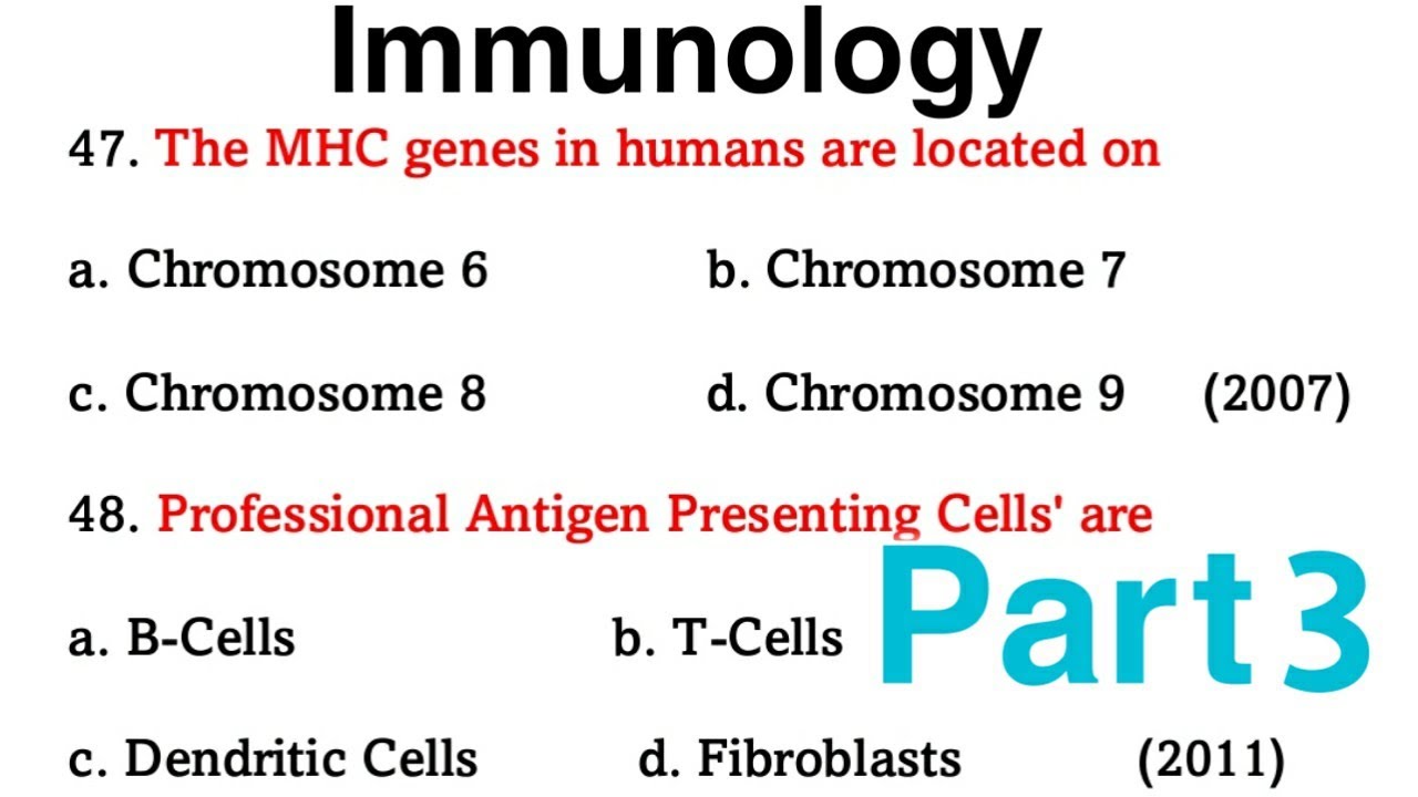Immunology || Immunology MCQs With Answers || Immunology MCQ || Immunity MCQ || Part (3)
