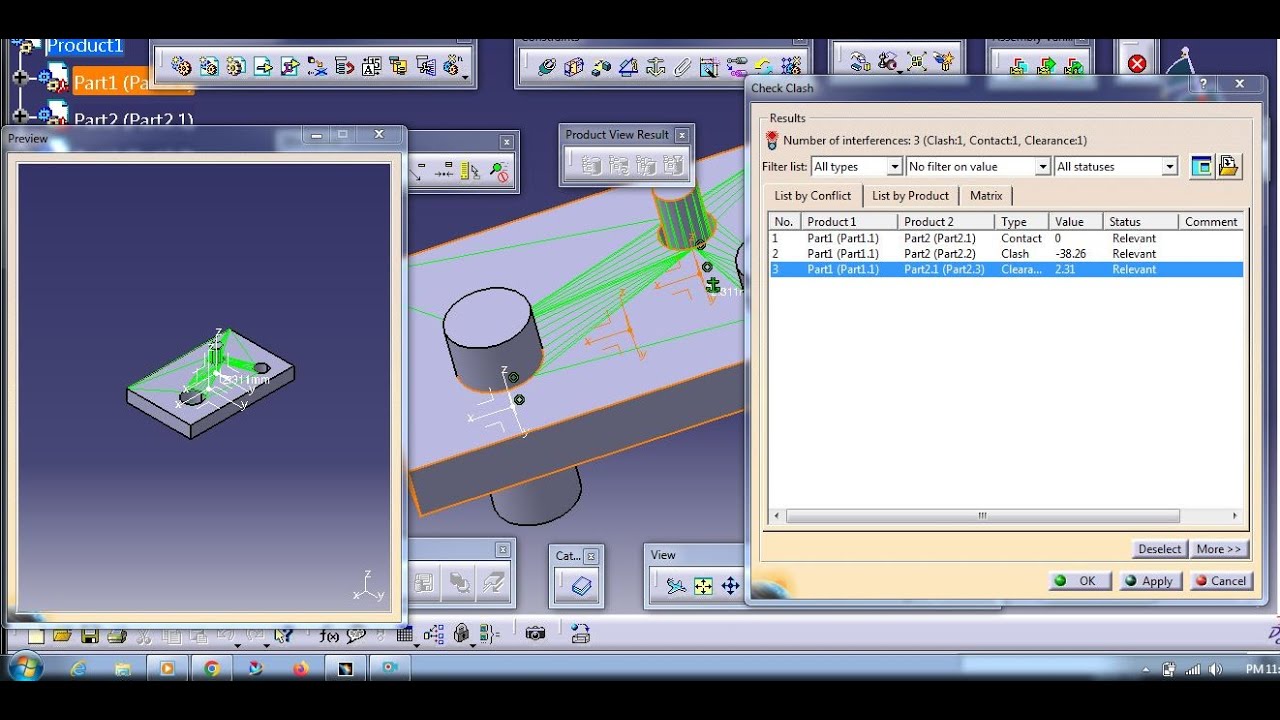 Clash option in Catia V5 Assembling