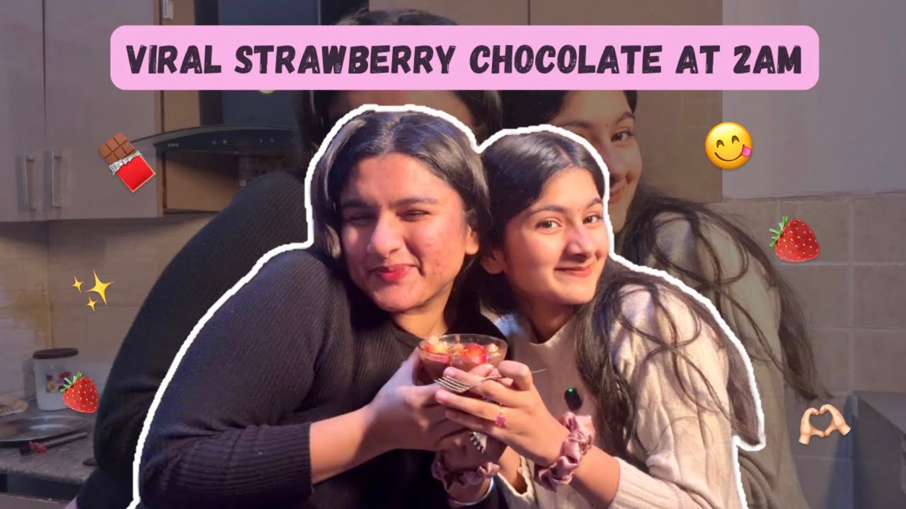 Tried Making Viral Strawberry Chocolate at 2AM😋🍓🍫|Aradhya Singh|