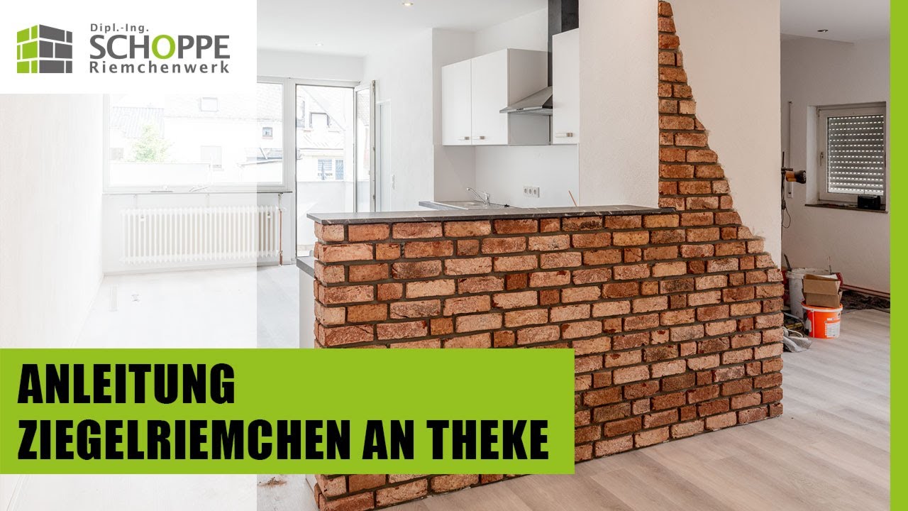 Klinkerriemchen / Steinverblender im Innenbereich verlegen. Verarbeitung von Steinriemchen