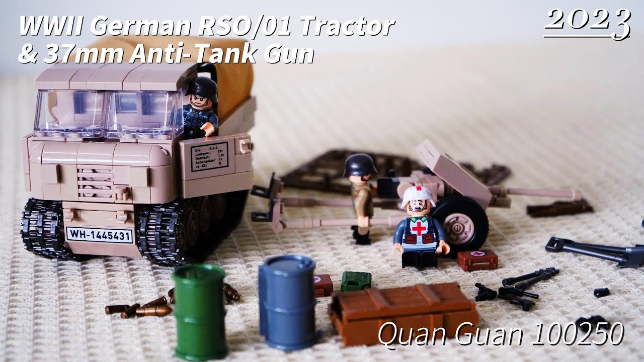【Quan Guan 100250】WWII German RSO01 Tractor & 37mm Anti Tank Gun
