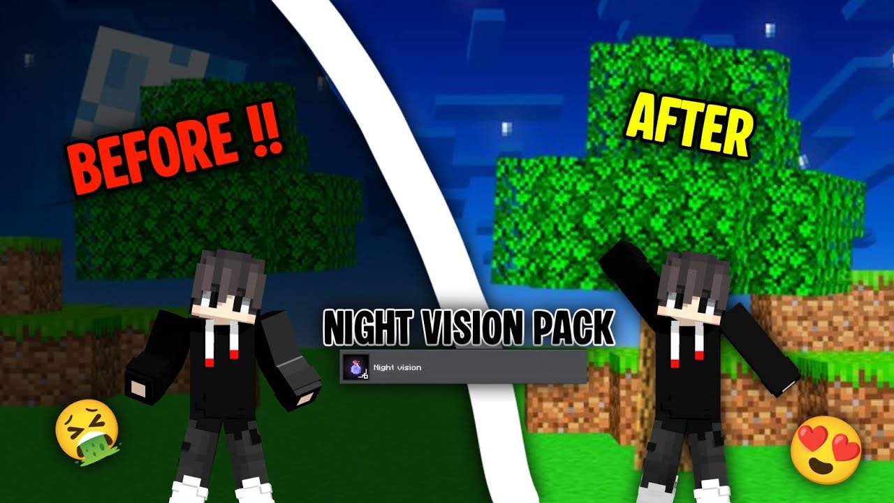 Night Vision Texture Pack for Minecraft pe 1.21+