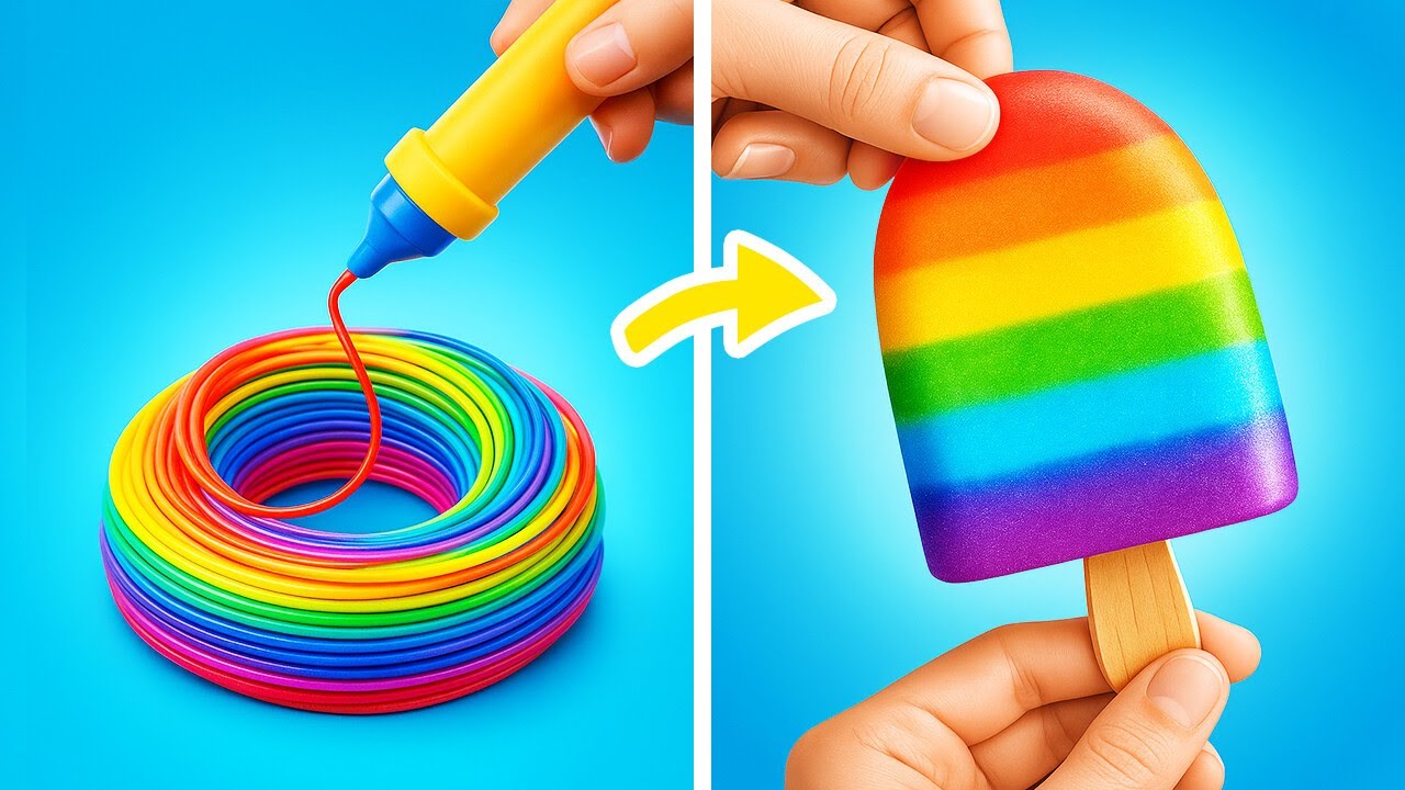 RAINBOW SCHOOL CRAFTS 🌈 Desafio caneta 3D vs. resina epóxi! por 123GO!